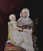 unknow artist Portrat der Mrs. Elisabeth Freake und ihrer Tochter Mary Spain oil painting artist